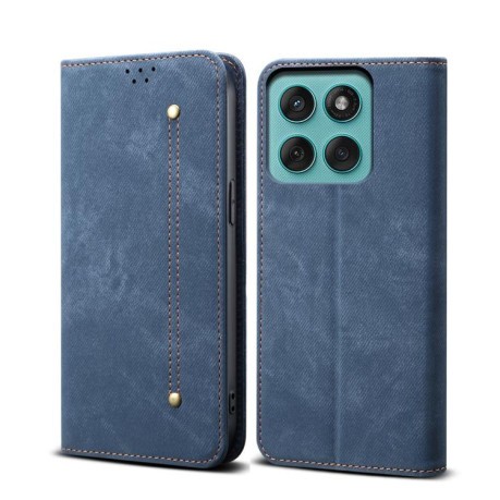 Чехол книжка Denim Texture Casual Style на Motorola Edge 60 Fusion - синий