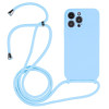 Чохол Crossbody Lanyard Liquid Silicone Caseна iPhone 15 Pro - синій