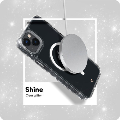 Захисний комплект Spigen Cyrill Shine Mag MagSafe для iPhone 14 Plus - Glitter Clear