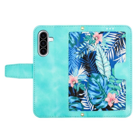 Чехол-книжка Floral Pattern Leather для Samsung Galaxy A36 - зеленый