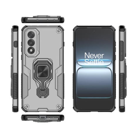 Противоударный чехол Metal Kickstand TPU Hybrid PC на OnePlus Ace 5 Ultra / Nord 5 - серый