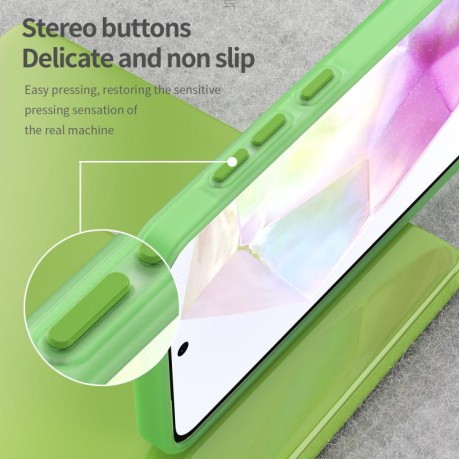 Противоударный чехол Frosted Translucent TPU Hybrid PC для Samsung Galaxy A56 5G - зеленый
