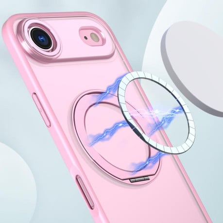 Чехол kalebol с MagSafe и подставкой 360 Metal Ring Holder на iPhone Air - розовый