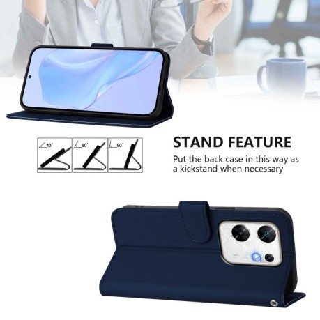 Чехол-книжка Skin Feel Solid Color Leather для Infinix Zero 30 4G - синий