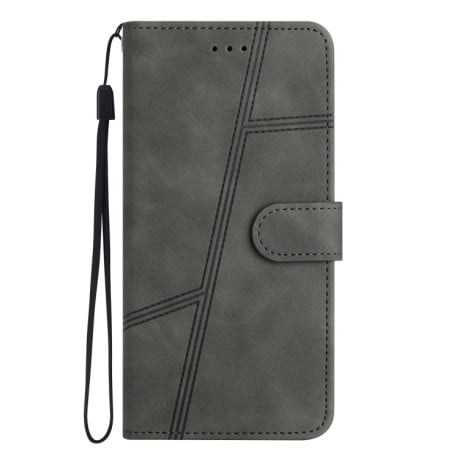 Чехол-книжка Stitching Skin Feel для iPhone 16 - серый
