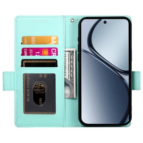 Чохол-книжка Side Buckle Magnetic Frosted Leather на Realme C75 / Realme 14x - зелений