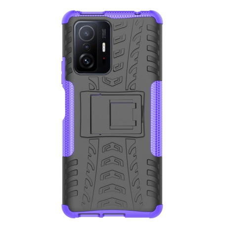 Противоударный чехол Tire Texture на Xiaomi Mi 11T - фиолетовый