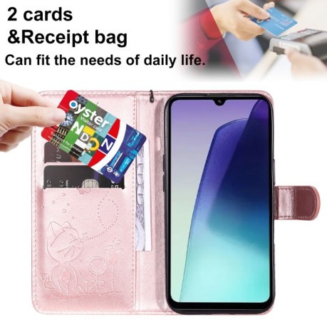 Чехол-книжка Cat and Dog для Xiaomi Redmi 14C 4G/Poco C75/Redmi A4 5G - розовое золото