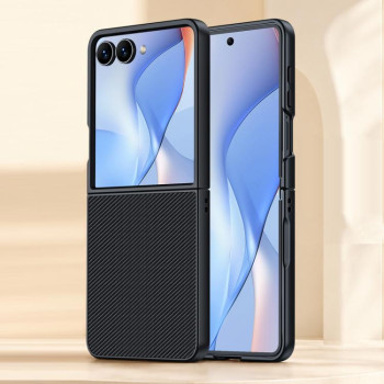 Противоударный чехол Carbon Fiber Texture Printing на Samsung Galaxy Flip8 5G — чёрный