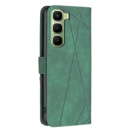 Чохол-книжка з фактурою Rhombus та магнітним хлястиком на Infinix Hot 60 Pro+ 4G - зелений