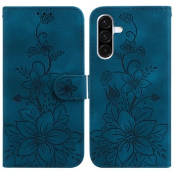 Чохол-книжка з тисненням Lily та магнітною застібкою на Samsung Galaxy A36 5G / A56 5G - синій