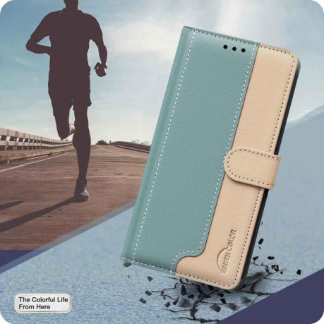 Чохол-книжка Color Matching RFID Anti-theft Leather для Samsung Galaxy M16 5G / F16 5G - зелений
