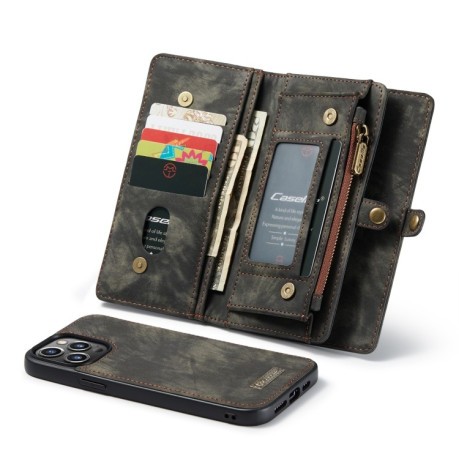 Чехол-кошелек CaseMe 008 Series Zipper Style на iPhone 13 Pro - черный