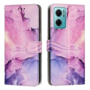Чехол-книжка Painted Marble Pattern для Xiaomi Redmi Note 11E/Redme 10 5G - фиолетовый