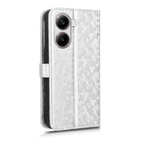 Чехол-книжка Honeycomb Dot для Xiaomi Poco X7 Pro 5G - серебристый