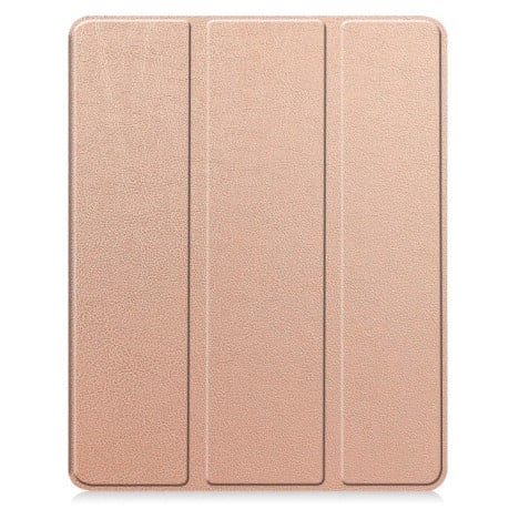 Чехол-книжка Custer Pattern Pure Color 3-Fold Holder на iPad Air 13 2024 - розовое золото