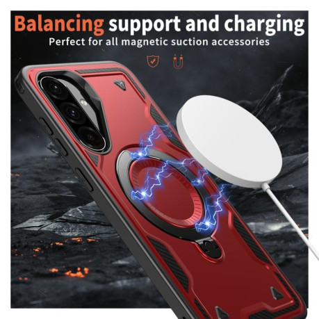 Протиударний чохол MagSafe Holder Armor PC Hybrid Samsung Galaxy A36 5G - червоний