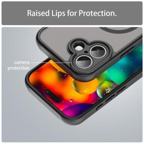 Чехол Fan Dun Series гибрид Frosted с Magsafe для iPhone 17 - черный