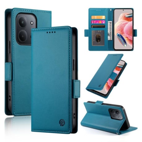 Чохол-книжка Side Buckle Magnetic Frosted Leather на Xiaomi Redmi 15C 5G / 4G EU 173mm / Poco C85 5G - синій