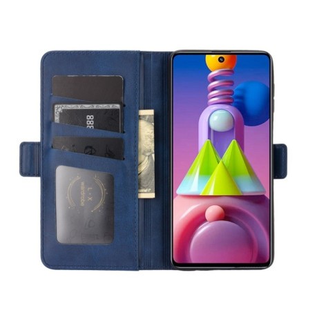 Чехол-книжка Dual-side Magnetic Buckle для Samsung Galaxy M51 - синий
