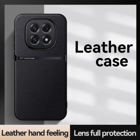 Чехол Litchi Leather Magnetic Full Coverage Shockproof на OPPO A5 5G Global - зеленый