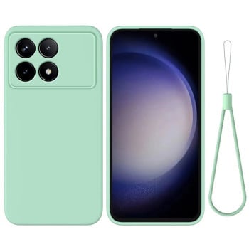 Силиконовый чехол Solid Color Liquid Silicone на Xiaomi Poco X6 Pro 5G - зеленый