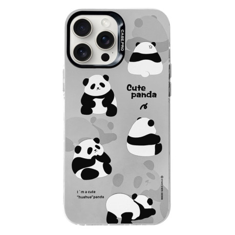 Чехол Electroplated Silver Series PC для  iPhone 16 Pro - Grey Panda