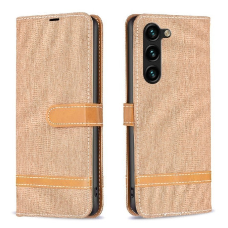 Чехол-книжка Color Matching Denim Texture на Samsung Galaxy S25+ 5G - коричневый