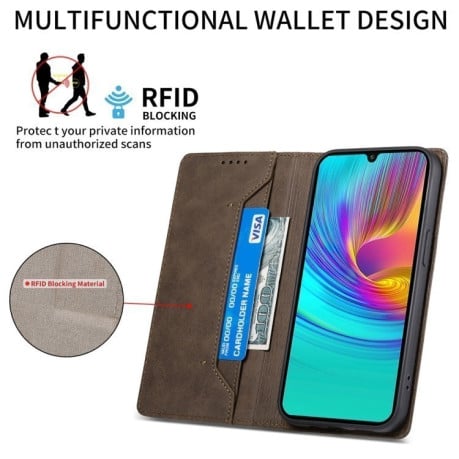 Чохол-книжка Business Solid Color із захистом від сканування RFID на Samsung Galaxy A17 4G - коричневий