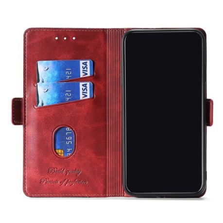 Чехол-книжка Contrast Color для Samsung Galaxy S22 Ultra 5G - красный