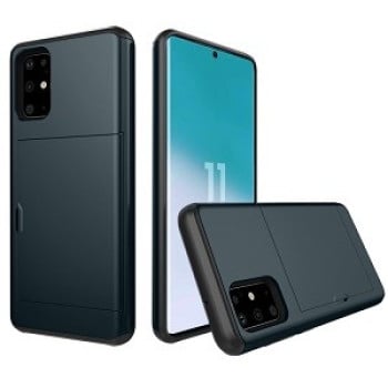 Противоударный чехол Rugged Armor со слотом для кредитной карты на Samsung Galaxy S20-нави