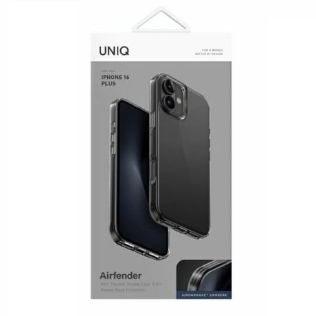 Оригинальный чехол UNIQ Air Fender на iPhone 16 Plus - Gray