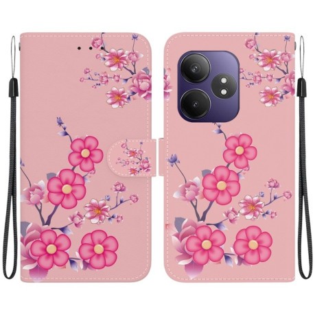 Чехол-книжка Colored Drawing Series на Realme GT 6 / GT 6T / GT Neo6 - Blossoms