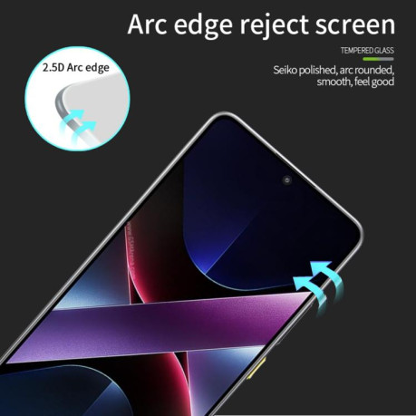 Захисне скло MOFI 9H 3D Full Silicon для Xiaomi Poco X7 Pro - чорне