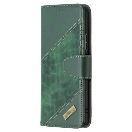 Чехол-книжка Matching Color Crocodile Texture на Xiaomi Redmi Note 10 Pro - зеленый