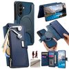 Чехол-книжка CaseNeo MagSafe RFID Anti-theft Zipper Wallet Retro Leather для Samsung Galaxy A57 5G — синий