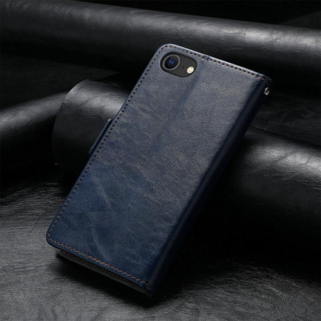 Чохол-книжка CaseNeo Splicing Dual Magnetic Buckle Leather для iPhone 16e - синій