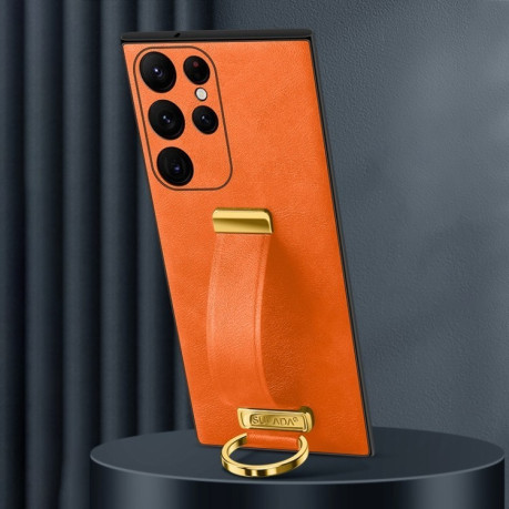 Протиударний чохол SULADA Leather Texture Skin Feel Shockproof  для Samsung Galaxy S25 Ultra 5G - помаранчевий
