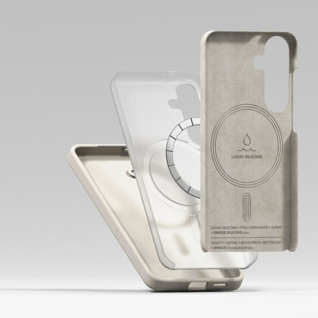 Оригінальний чохол Ringke Silicone MagSafe для Samsung Galaxy S25+ - Beige