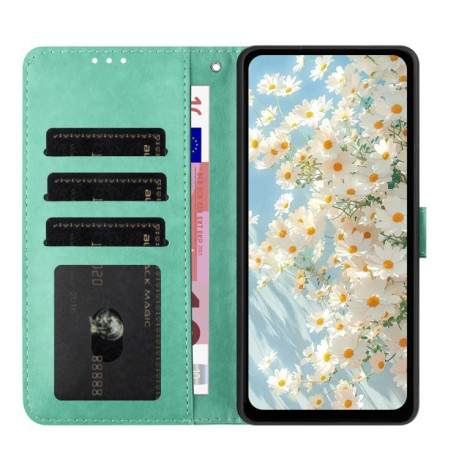 Чехол-книжка Daisy Embossed Leather для на Samsung Galaxy F16 5G / M16 5G - зеленый