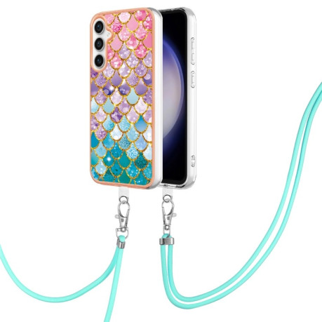 Противоударный чехол Electroplating IMD with Lanyard для Samsung Galaxy S23 FE 5G - Scales