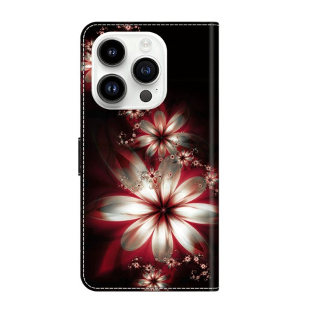 Чехол-книжка Crystal 3D Shockproof Protective Leather для iPhone 15 Pro - Fantastic Flower