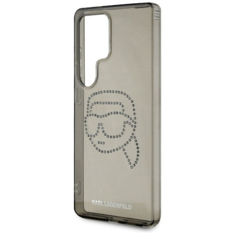 Оригинальный чехол Karl Lagerfeld Rhinestones Karl Head Logo для Samsung Galaxy S25 Ultra - black