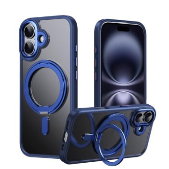 Ударозахисний чохол 360 Rotating MagSafe Magnetic Frosted на iPhone 17 - синій