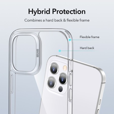 Противоударный чехол ESR Classic Hybrid Series для iPhone 12 / 12 Pro - прозрачный