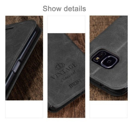 Кожаный Чехол Книжка Mofi Vintage Black для Samsung Galaxy S7 Edge / G935
