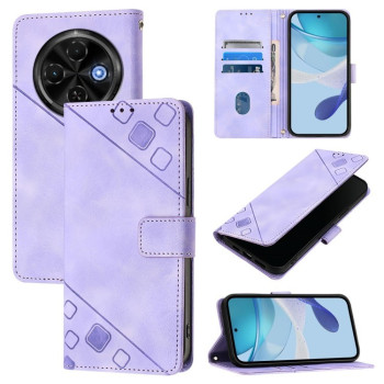 Чехол-книжка Skin-feel Embossed на Tecno Spark 30C 5G / Pop 9 5G — светло-фиолетовый