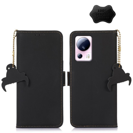 Чехол-книжка Bull RFID Genuine Leather для Xiaomi 13 Lite / Civi 2 - черный