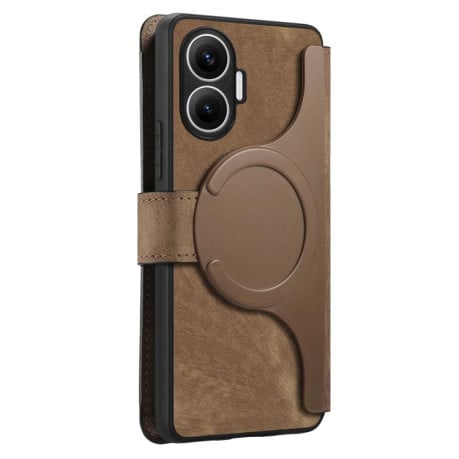 Чехол-книжка CaseNeo MagSafe RFID Anti-theft Retro Leather на Xiaomi Redmi Turbo 4 Pro / Poco F7 5G - коричневый