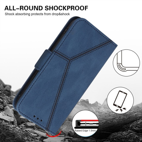 Чохол-книжка Embossing Stripe RFID для iPhone 14 Plus - синій